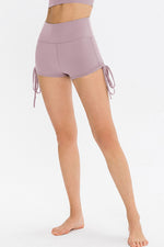 Load image into Gallery viewer, Drawstring Wide Waistband Side Tie Sports Shorts

