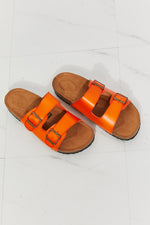 Load image into Gallery viewer, Double Banded Slide Sandals in Orange
