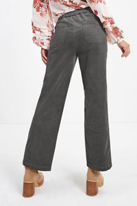 Pocketed Elastic Waist Straight Pants