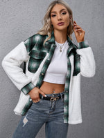 Load image into Gallery viewer, Plaid Collared Neck Button Down Jacket
