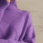 Load image into Gallery viewer, Geometric Turtleneck Long Sleeve Sweater- Fall Knit
