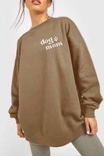 Load image into Gallery viewer, Round Neck Dropped Shoulder DOG MOM Graphic Sweatshirt
