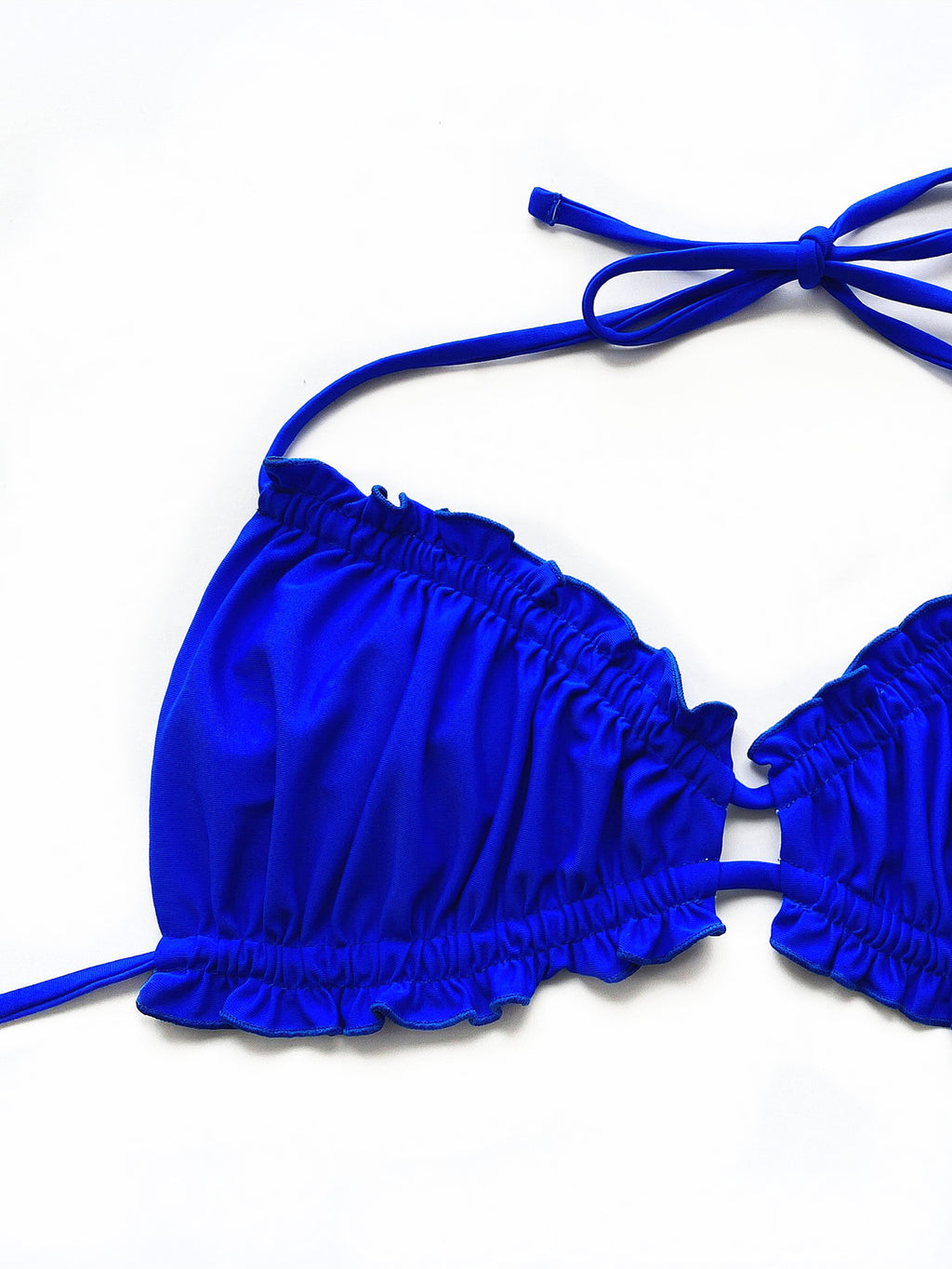 Frill Halter Neck Tie Side Bikini Set