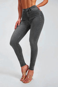 Button Fly Skinny Jeans Pants