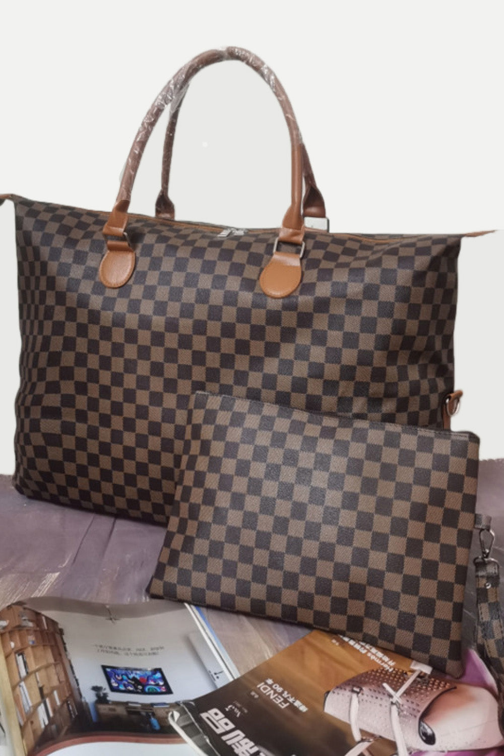 Checkered Bag Set