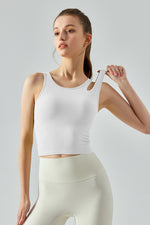 Load image into Gallery viewer, Ribbed Round Neck Sports Tank Top
