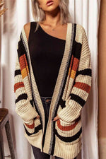 Load image into Gallery viewer, Striped Open Front Longline Cardigan
