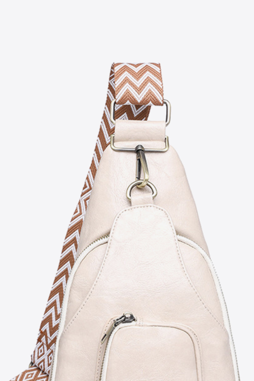 Structured Faux Leather Sling Shoulder Bag