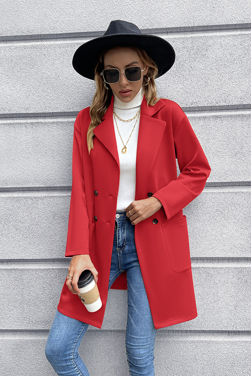 Double-Breasted Lapel Collar Blazer