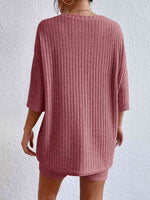 Load image into Gallery viewer, Ribbed Round Neck Top and Shorts Set
