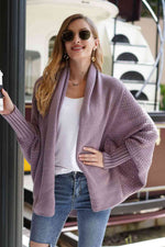 Load image into Gallery viewer, Double Take Dolman Sleeve Open Front Ribbed Trim Longline Cardigan
