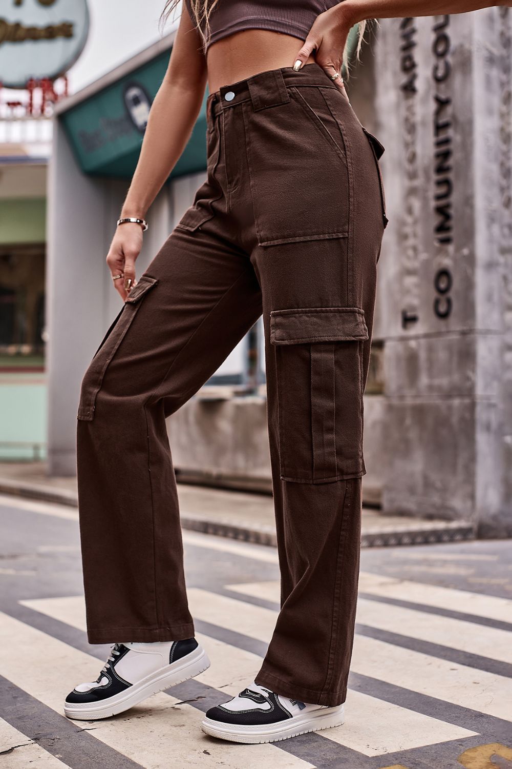High Waist Loose Fit Cargo Pants