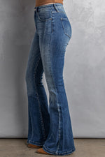 Load image into Gallery viewer, High Waist Flare Jeans with Pockets
