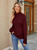 Load image into Gallery viewer, Cable-Knit Mock Neck Sweater
