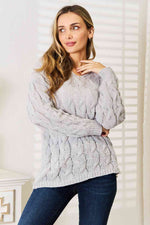 Load image into Gallery viewer, Cable-Knit Hooded Sweater
