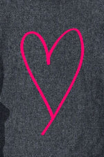 Load image into Gallery viewer, Heart Round Neck Dropped Shoulder Sweatshirt
