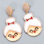 Load image into Gallery viewer, Rhinestone Alloy Mrs. Claus Earrings
