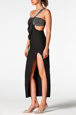 Load image into Gallery viewer, One-Shoulder Cutout Split Dress

