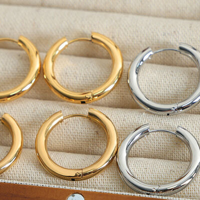 18K Gold-Plated Chunky Huggie Earrings