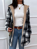 Load image into Gallery viewer, Plaid Hooded Longline Coat
