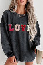 Load image into Gallery viewer, LOVE Round Neck Dropped Shoulder Sweatshirt
