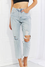 Load image into Gallery viewer, Distressed Cropped Jeans Pants
