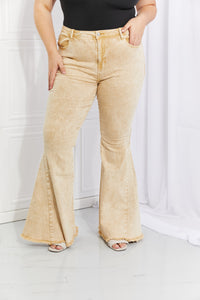 Hem Bell Bottom Jeans in Yellow