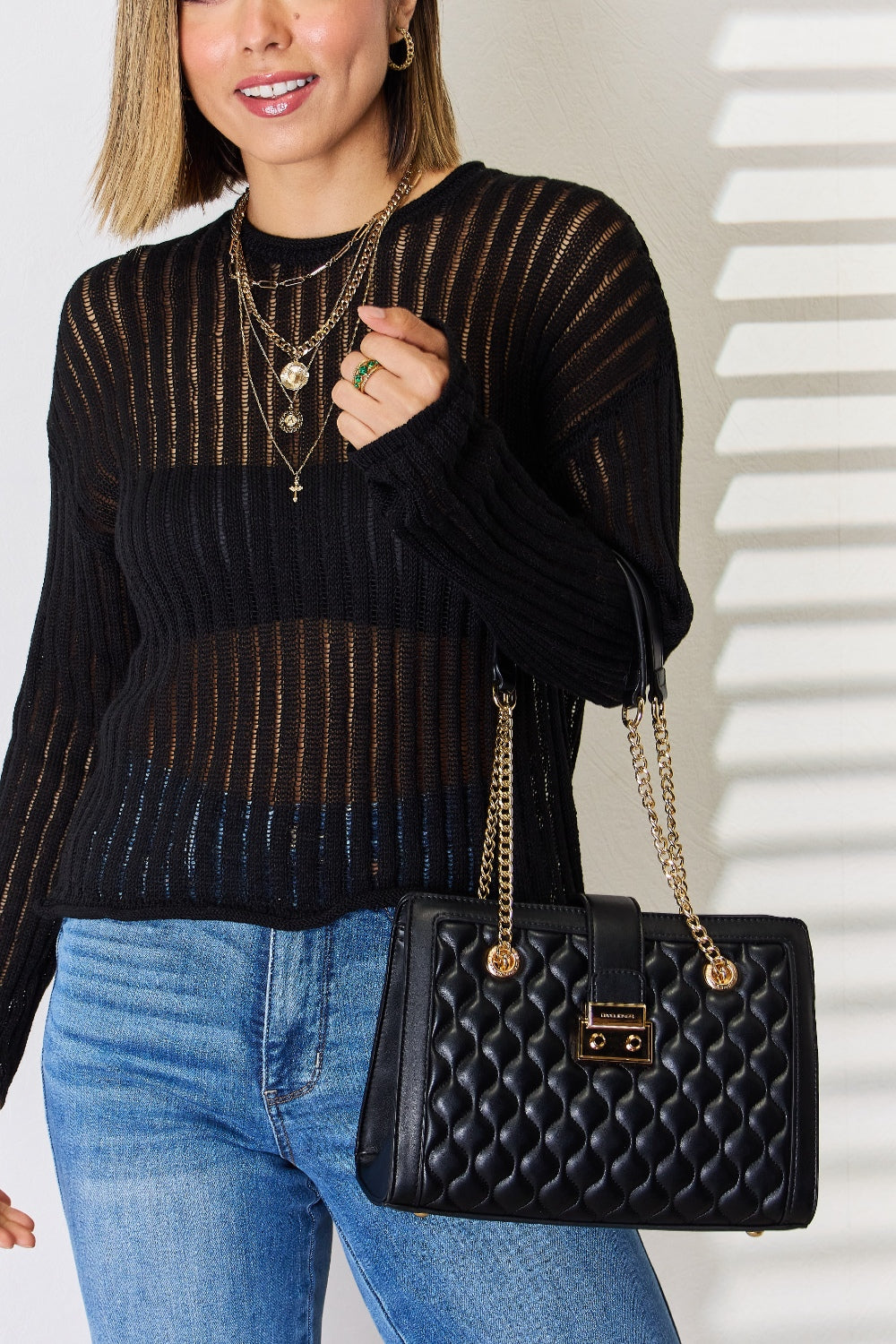 Quilted Chain Strap Shoulder Bag
