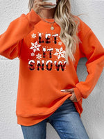 Load image into Gallery viewer, LET IT SNOW Round Neck Long Sleeve Sweatshirt
