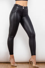 Load image into Gallery viewer, Full Size PU Leather Buttoned Leggings

