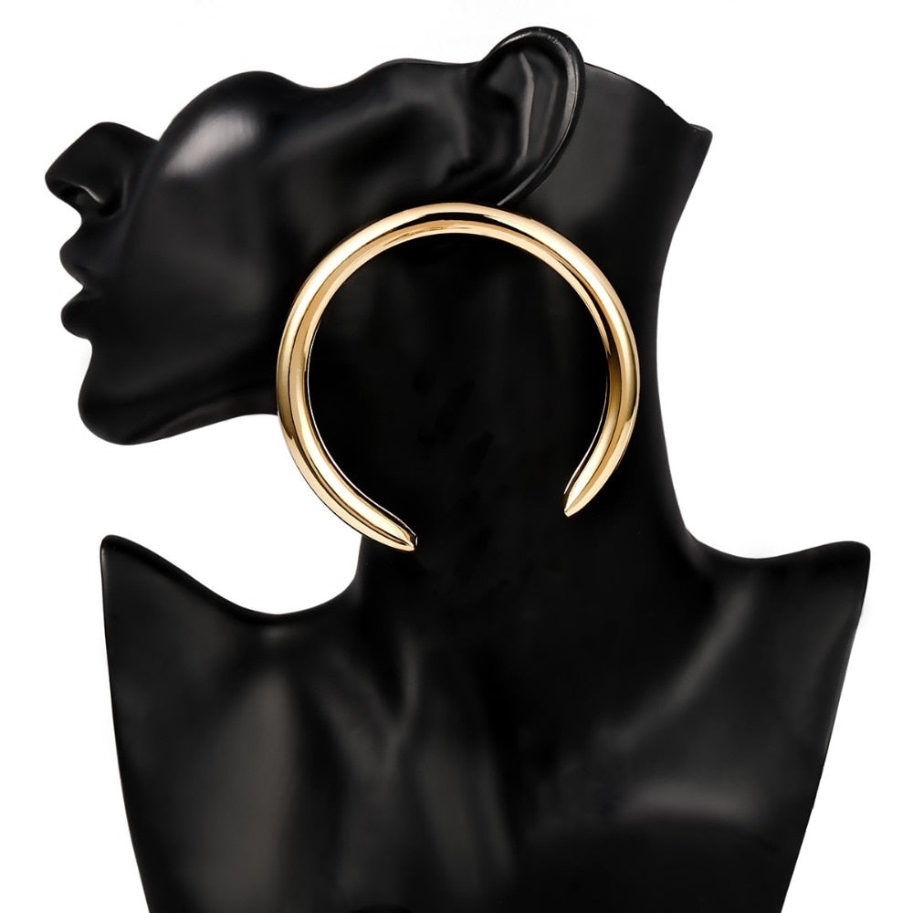 Oversized Gold Hoop Earrings | Bold Open Circle Statement Earrings