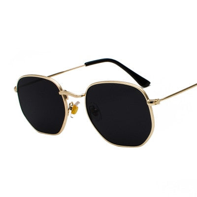 Hexagonal Metal Frame Sunglasses | Photochromic Lens | Gold & Black | The PM Edit