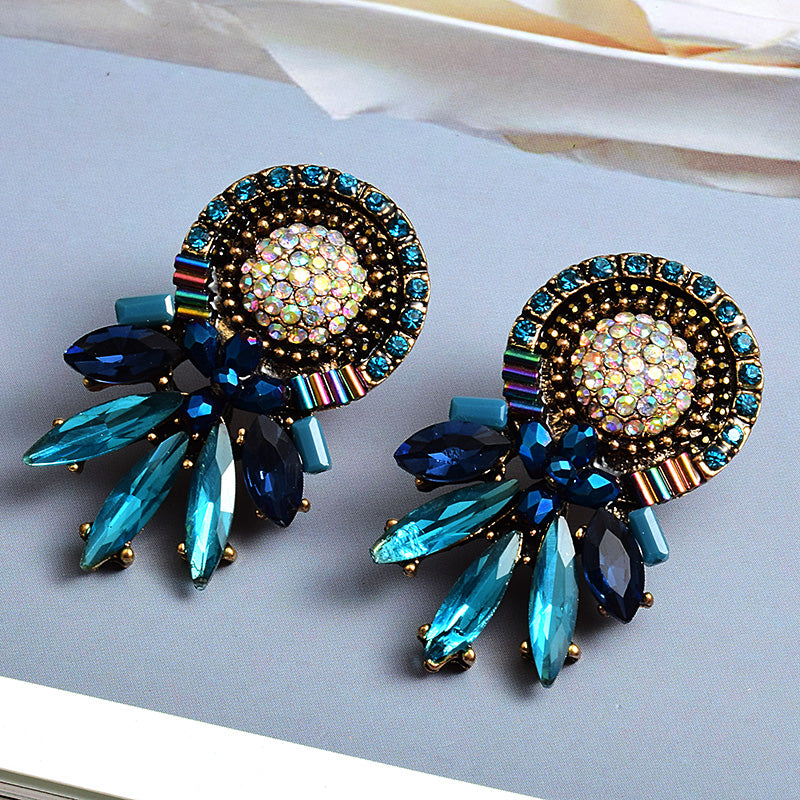 Angular Crystal Geometric Statement Earrings
