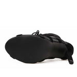 Load image into Gallery viewer, Lace Cross-tied Peep Toe Heels
