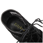 Load image into Gallery viewer, Lace Cross-tied Peep Toe Heels
