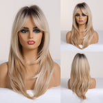 Load image into Gallery viewer, Synthetic blonde highlight wigs
