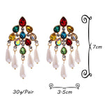 Load image into Gallery viewer, Pearl Dangle Statement Earrings
