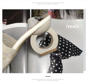 Pointed-Toe Fretwork Heels