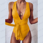 Load image into Gallery viewer, One-Piece Bandage Swimsuit – Flattering Chic Swimwear
