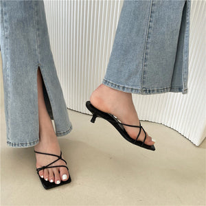 Thin Low Slipper Heels
