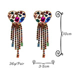 Load image into Gallery viewer, Statement Long Colorful Crystal Earrings
