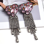 Load image into Gallery viewer, Statement Long Colorful Crystal Earrings
