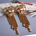 Load image into Gallery viewer, Statement Long Colorful Crystal Earrings

