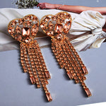 Load image into Gallery viewer, Statement Long Colorful Crystal Earrings
