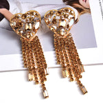 Load image into Gallery viewer, Statement Long Colorful Crystal Earrings
