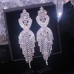 Load image into Gallery viewer, Tassel Crystal Earrings
