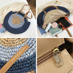 Load image into Gallery viewer, Large Woven Round Boho Bag – Statement Straw Tote
