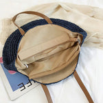 Load image into Gallery viewer, Large Woven Round Boho Bag – Statement Straw Tote
