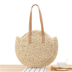 Load image into Gallery viewer, Large Woven Round Boho Bag – Statement Straw Tote
