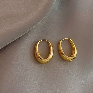 Smooth Metal Hoop Earrings